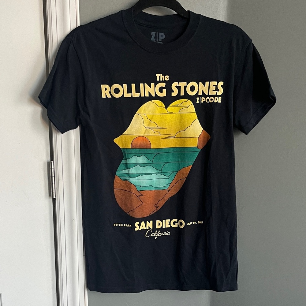 Rolling Stones Black Graphic T-Shirt authentic Zipcode Tour 2015